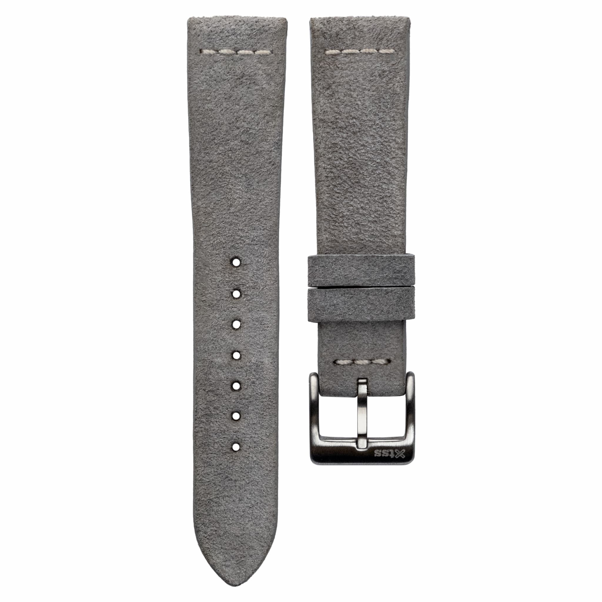 Antique Grey online Italian Calf leather watch band - Simple stitch