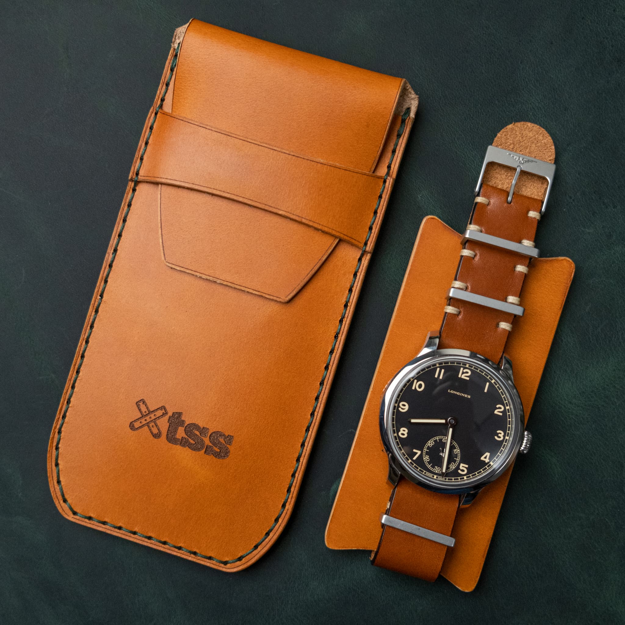 One Pair Geniune Adjustable Honey Patina Vachetta Leather Strap