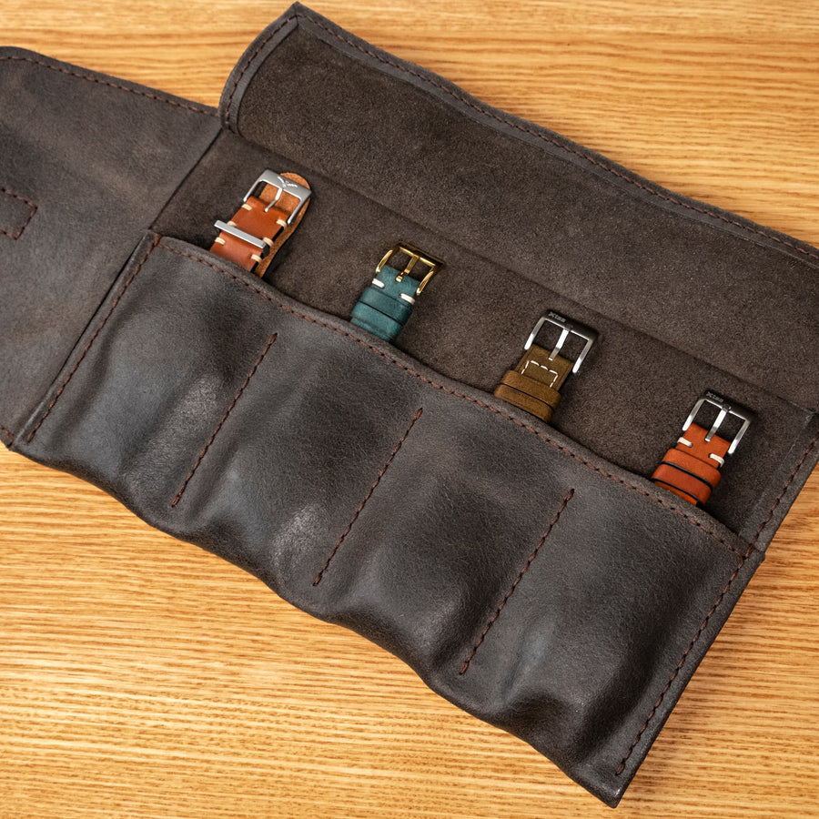 Four Watches Chestnut Leather Roll