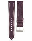 Full-Stitch Plum Leather Watch Strap