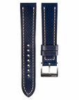 Full-Stitch Sapphire Blue Shell Cordovan Leather Watch Strap