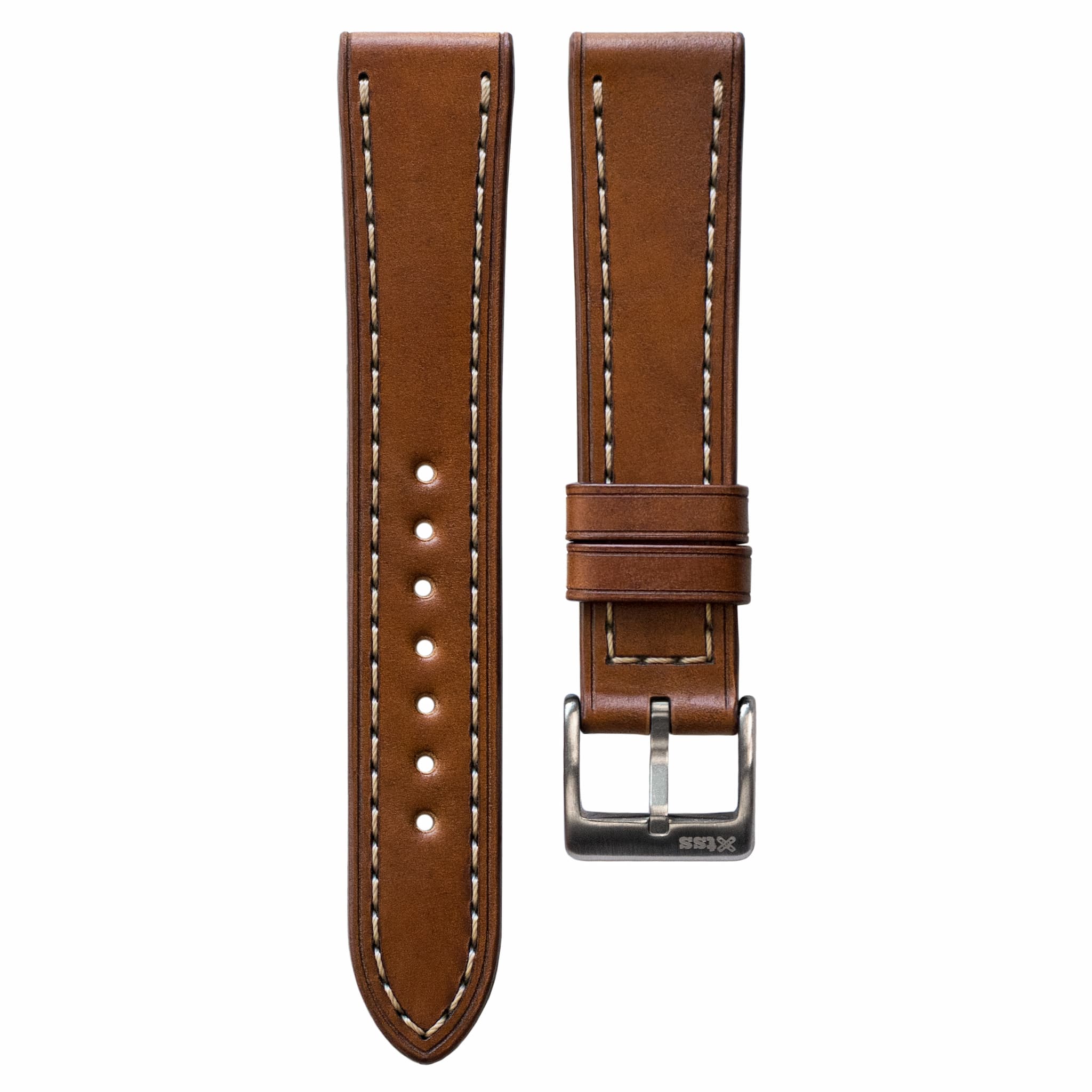 Full-Stitch Whiskey Shell Cordovan Leather Watch Strap